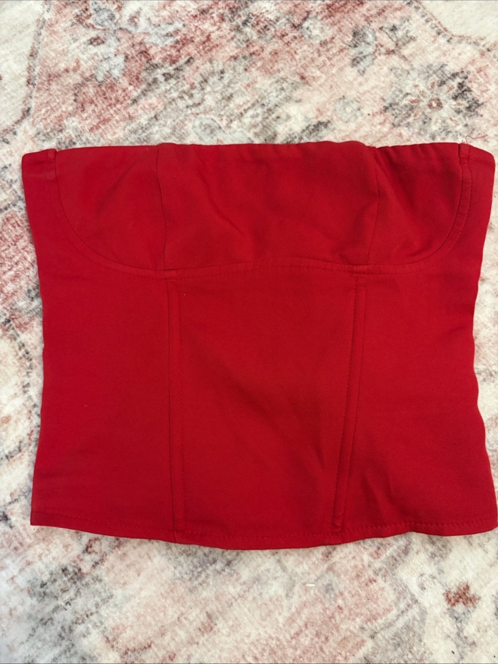 Edikted dark red lace-up corset top